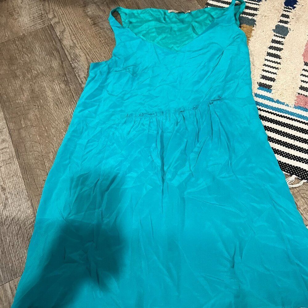 Tangerine NYC teal silk dress M